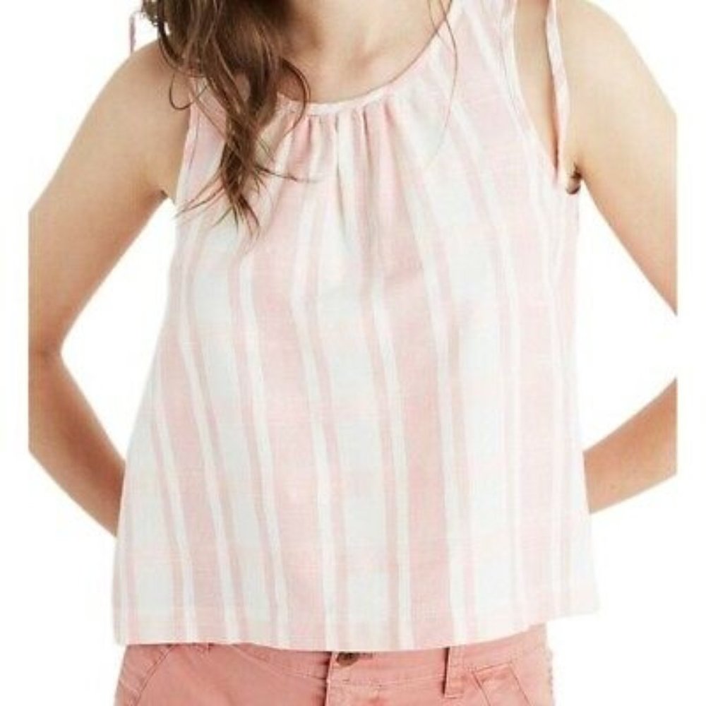 Madewell Plaid Pink Swing Top Size XS in Pink/Cream